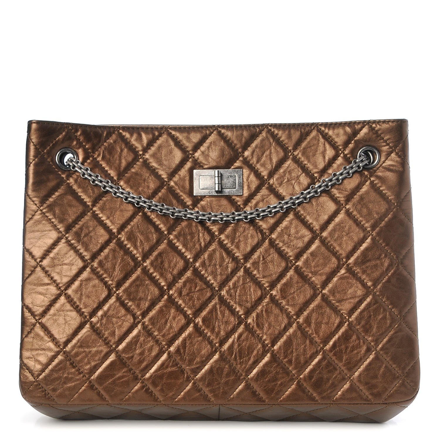 Chanel Aged Calfskin Quilted Reissue 2.55 Tote Bronze 1 of 7