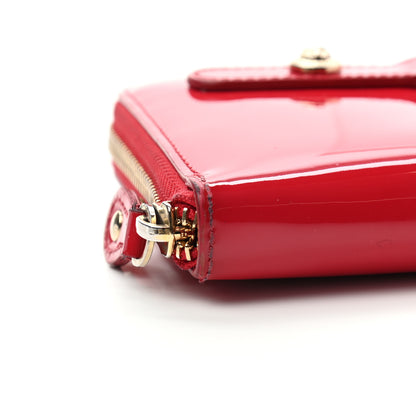 Versace Patent Palazzo Medusa Zip Around Wallet Red 11 of 12