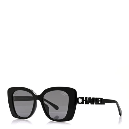 Chanel Acetate Strass Polarized Square Sunglasses 5422-B-A Black 1 of 7