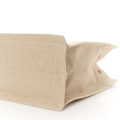 Saint Laurent Linen Calfskin Small Rive Gauche Tote Beige Sea Salt 10 of 10