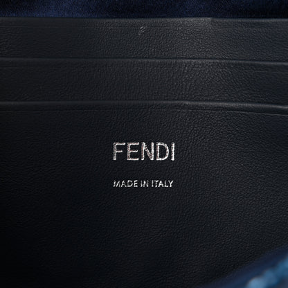 Fendi Sequin Paillettes Vitello Grace Striped Mini Baguette Dark Blue Lunai 6 of 11