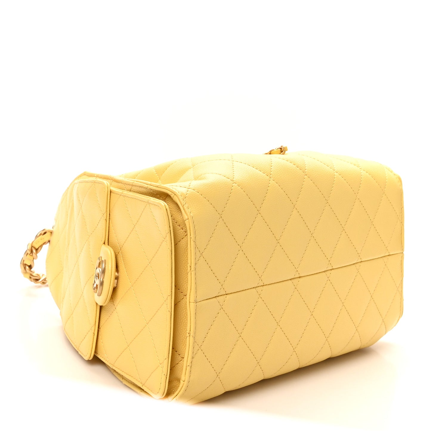 Caviar Quilted Small Chanel 25 Handbag Yellow Yellow