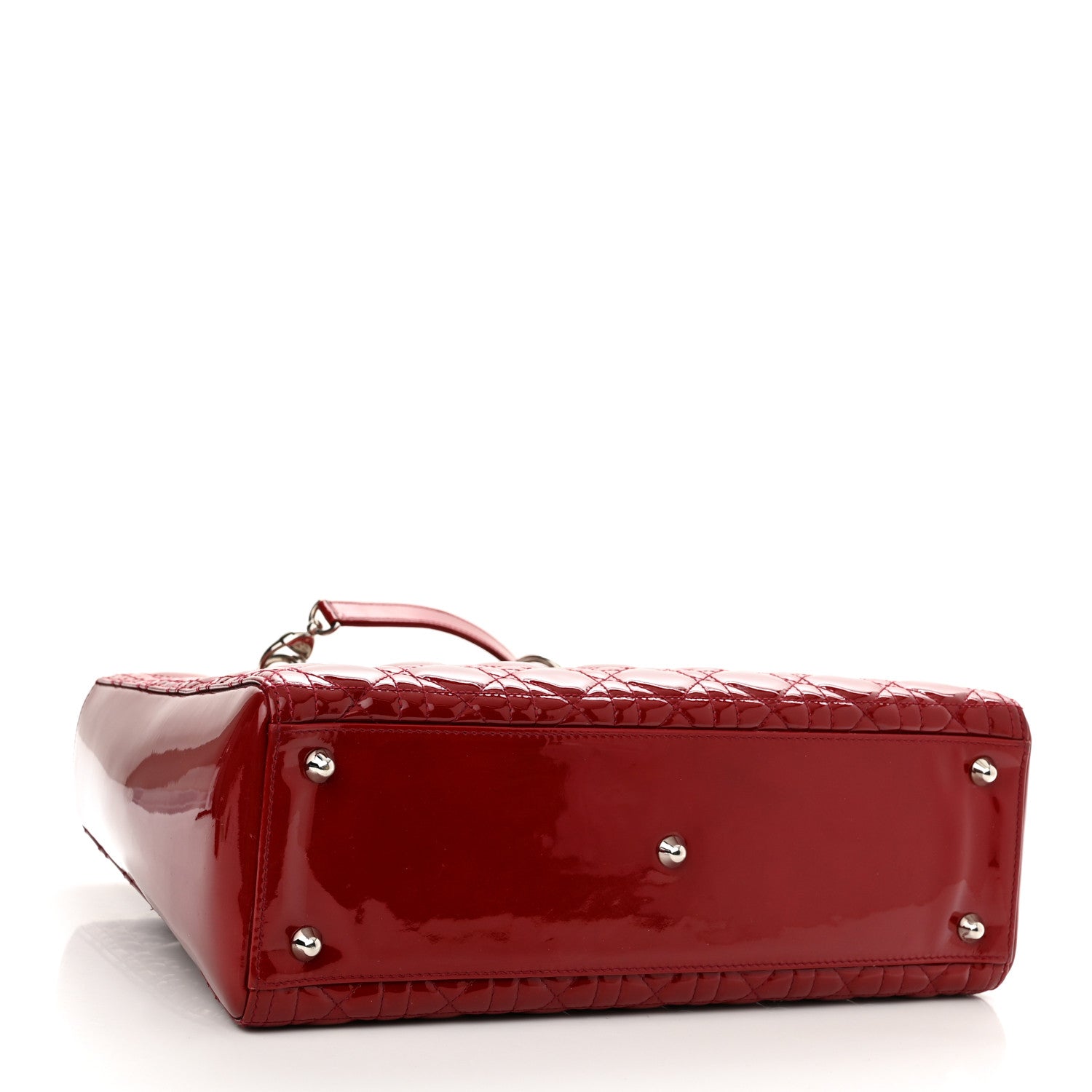 Christian Dior Patent Cannage Large Lady Dior Red 4 of 11