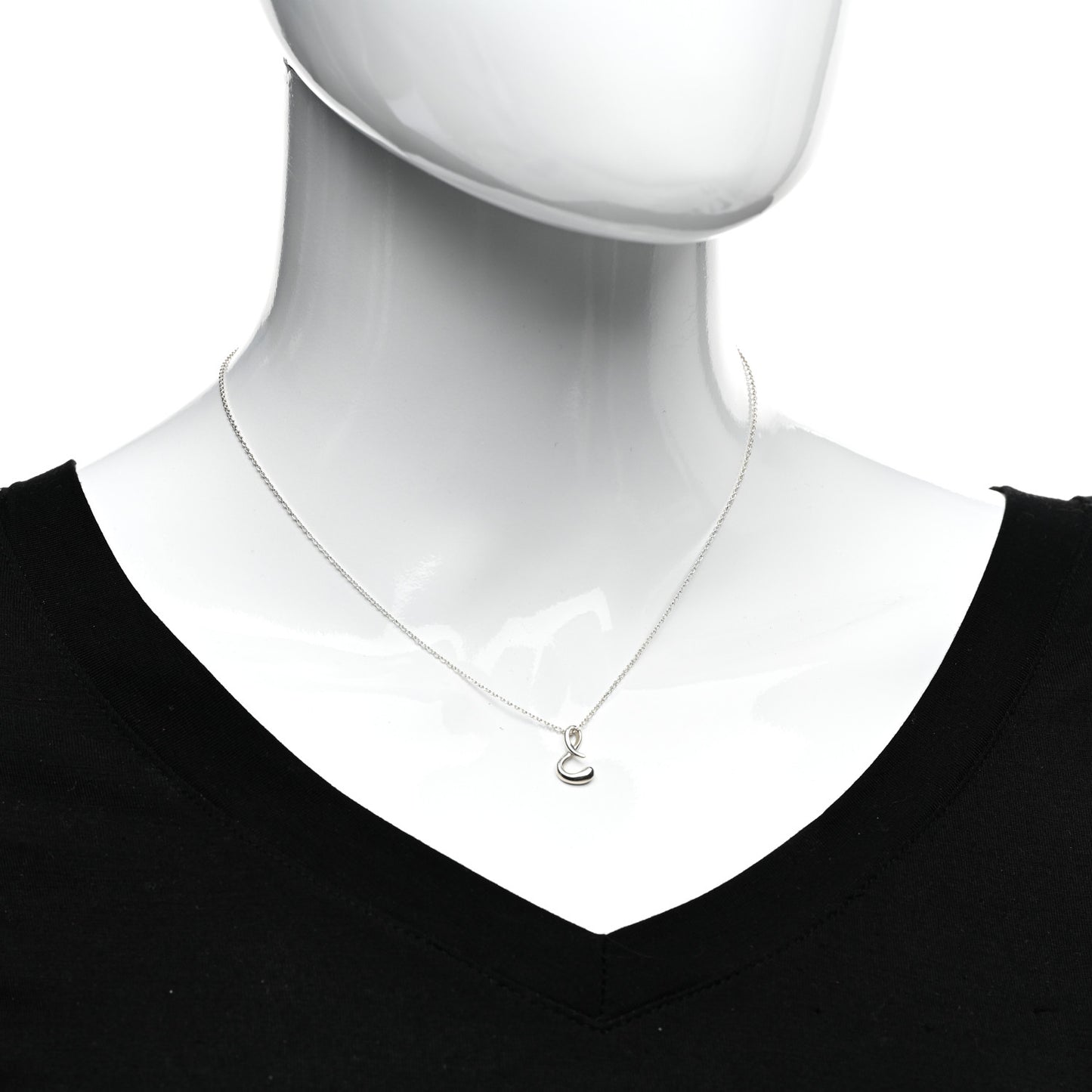 Sterling Silver Elsa Peretti Letter S Pendant Necklace