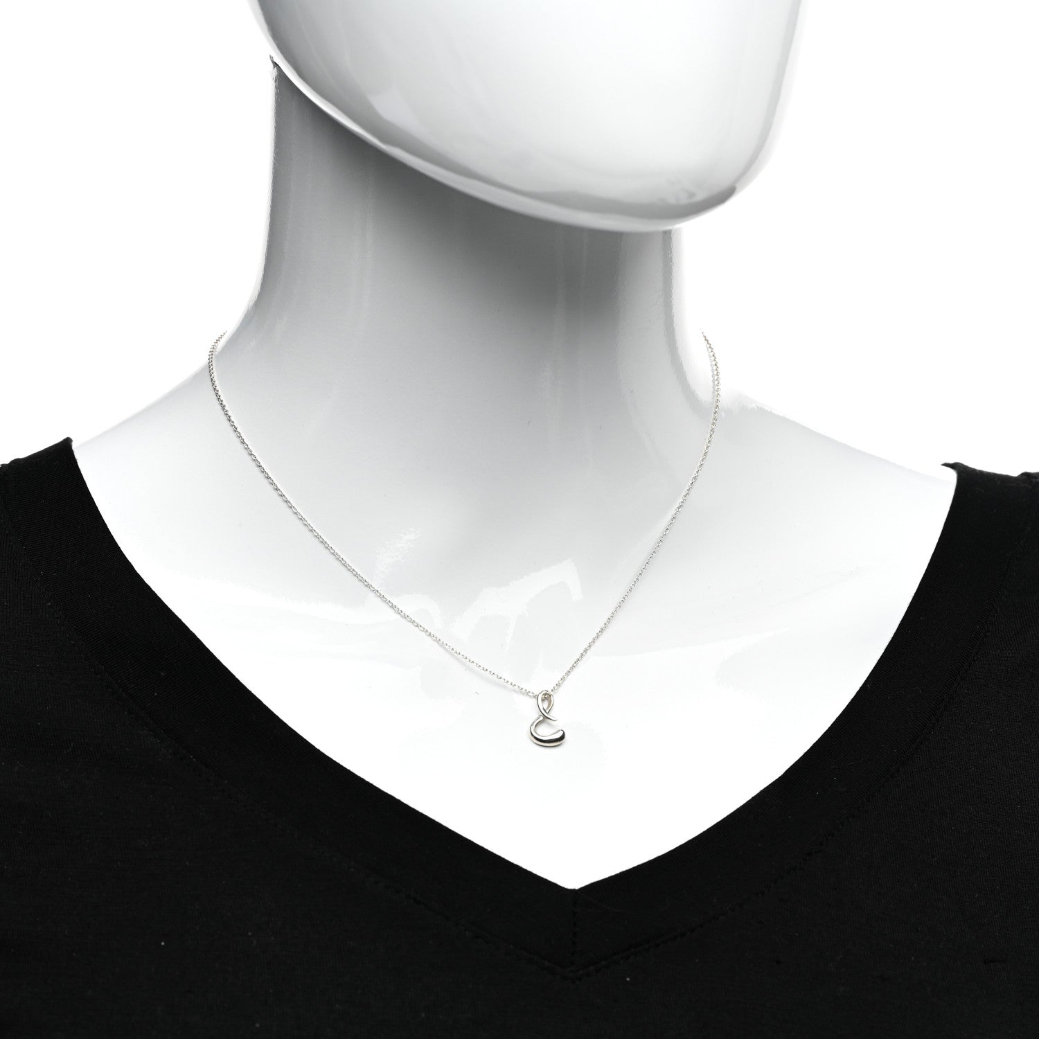 Tiffany Sterling Silver Elsa Peretti Letter S Pendant Necklace 2 of 4