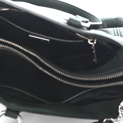 Miu Miu Goatskin Madras Zip Tote Green 5 of 9