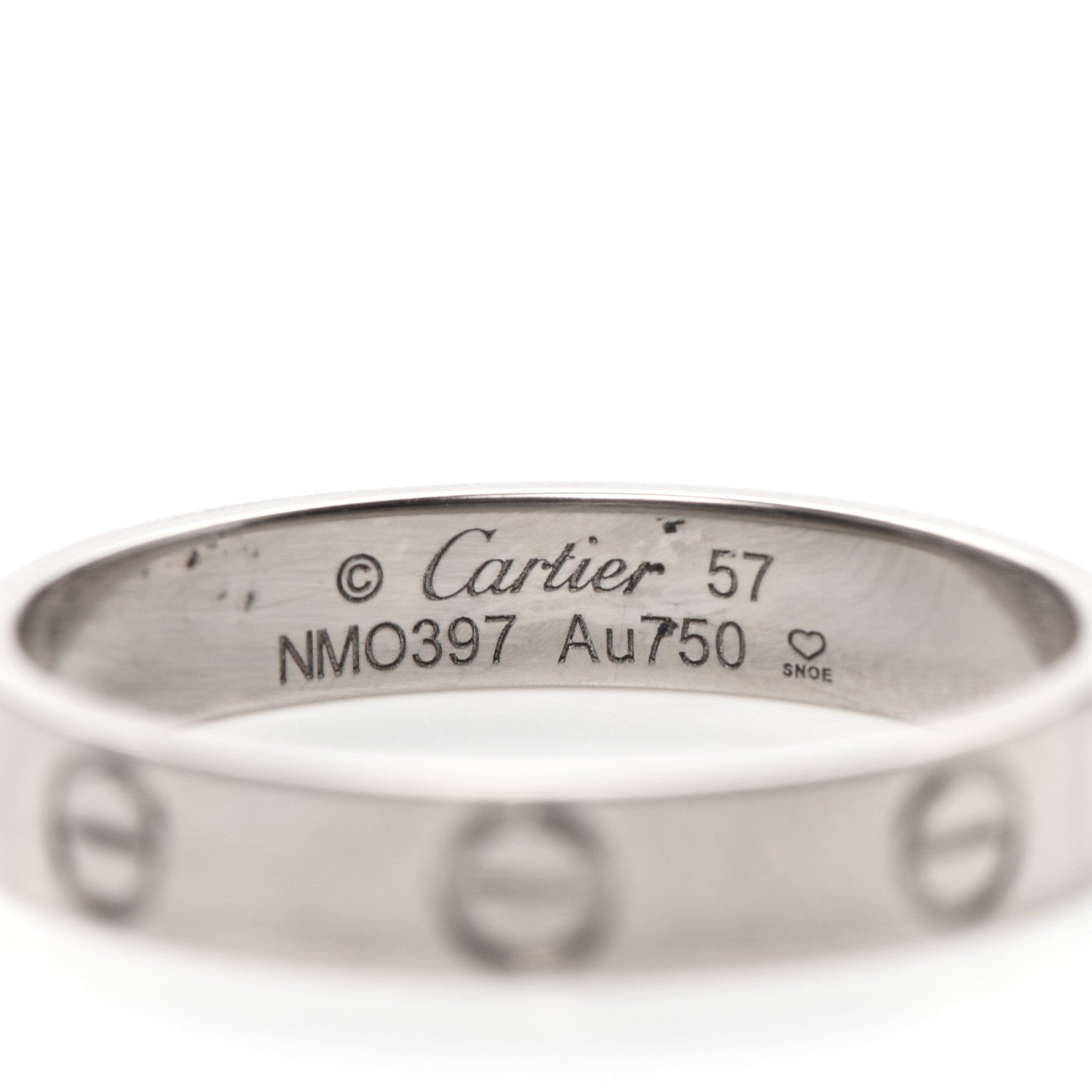 Cartier 18K White Gold 3.5mm LOVE Wedding Band Ring 57 8 4 of 5