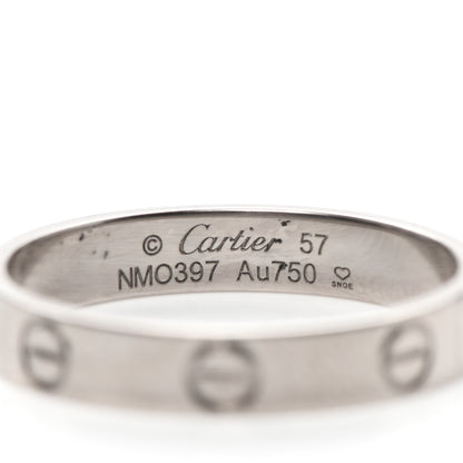 Cartier 18K White Gold 3.5mm LOVE Wedding Band Ring 57 8 4 of 5