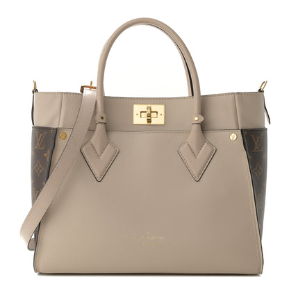 Louis Vuitton Calfskin Monogram On My Side MM Greige 1 of 9