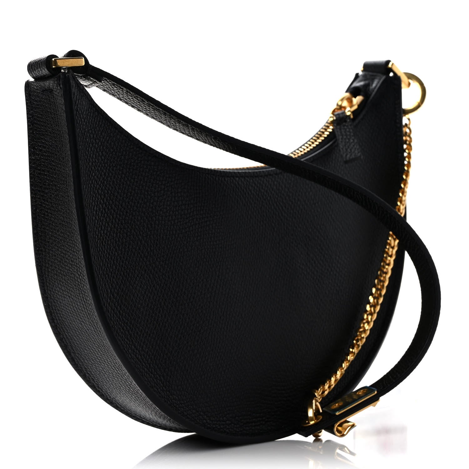 Valentino Garavani Grainy Calfskin Mini Vlogo Hobo Bag Black 3 of 9