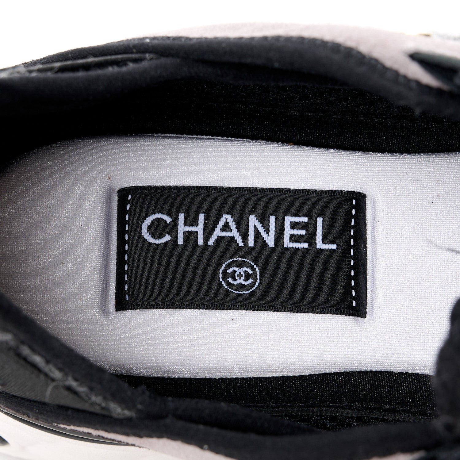 Chanel Suede Calfskin Mixed Fibers CC Sneakers 38.5 Grey Dark Grey Light Grey 7 of 10
