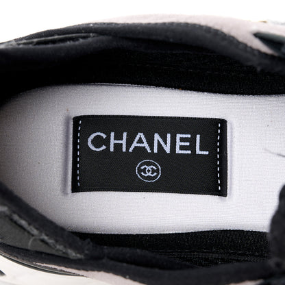 Chanel Suede Calfskin Mixed Fibers CC Sneakers 38.5 Grey Dark Grey Light Grey 7 of 10