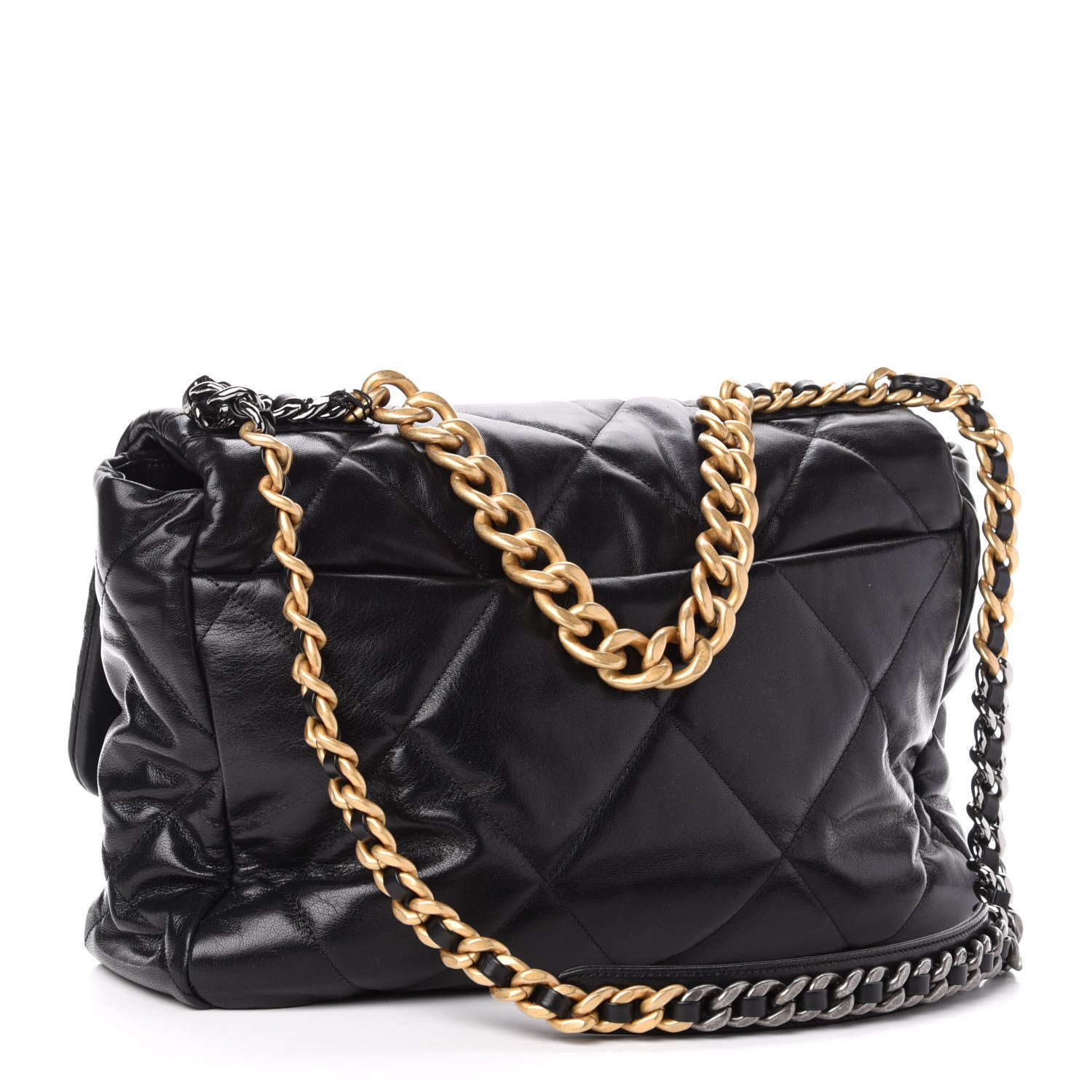 Chanel Goatskin Quilted Maxi 19 Flap Black 3 of 10