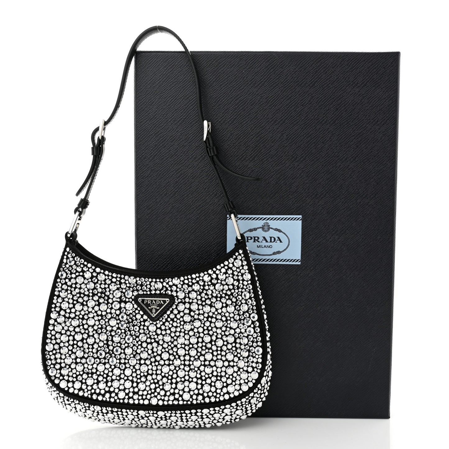 Satin Crystal Cleo Adjustable Strap Shoulder Bag Metal