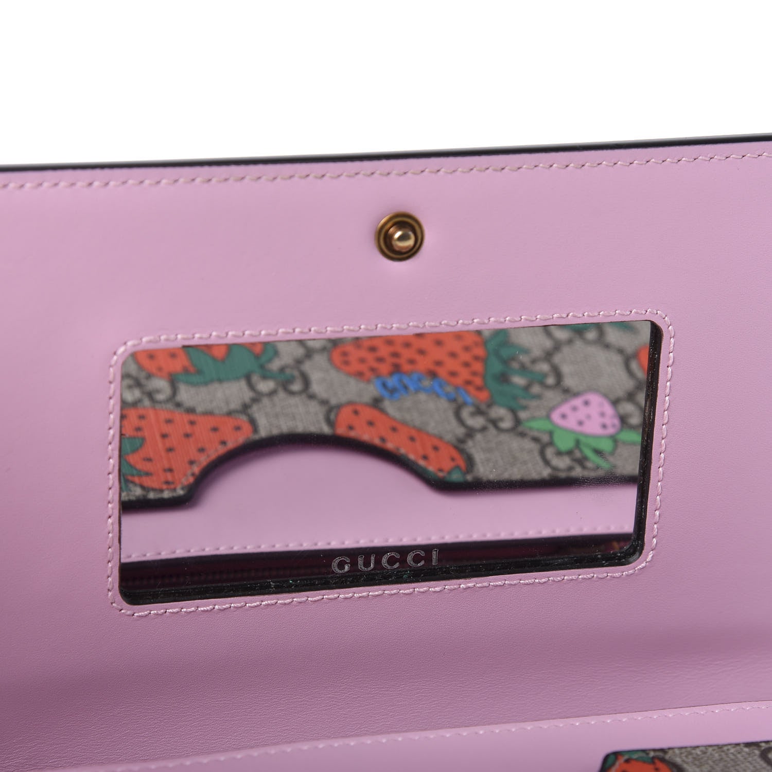 Gucci GG Supreme Monogram Strawberry Chain Wallet 9 of 10