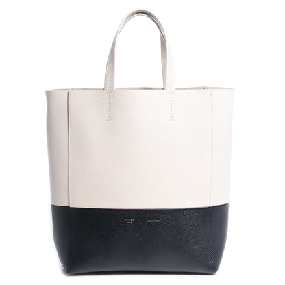 Celine Grained Calfskin Small Vertical Bi-Cabas Cream Black 1 of 8