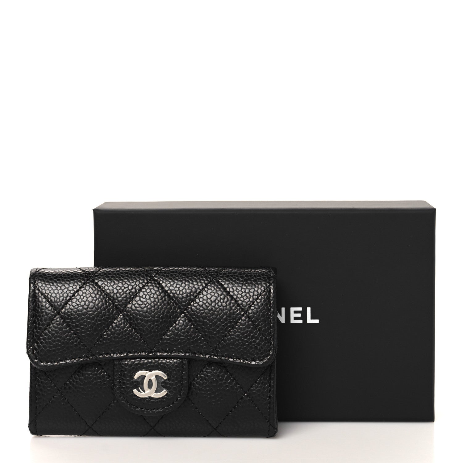 Chanel Caviar Quilted Flap Card Holder Wallet Black 9 of 9