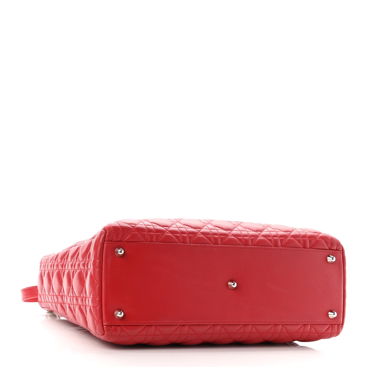 Christian Dior Lambskin Cannage Large Lady Dior Red 4 of 12