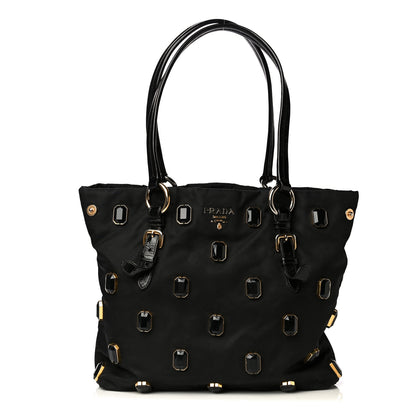 Prada Tessuto Nylon Pietre Jeweled Tote Black 1 of 4