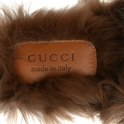 Gucci Calfskin Fur Mens Princetown Slippers 11 Fluorescent Green 6 of 8