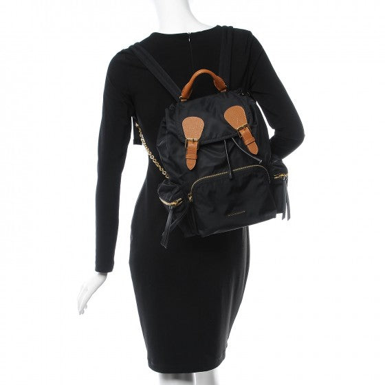 Nylon Medium Rucksack Backpack Black