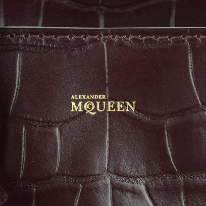 Alexander McQueen Cocco Soft Calfskin Small Skull Padlock Zip Around Tote Bordeaux 6 of 8