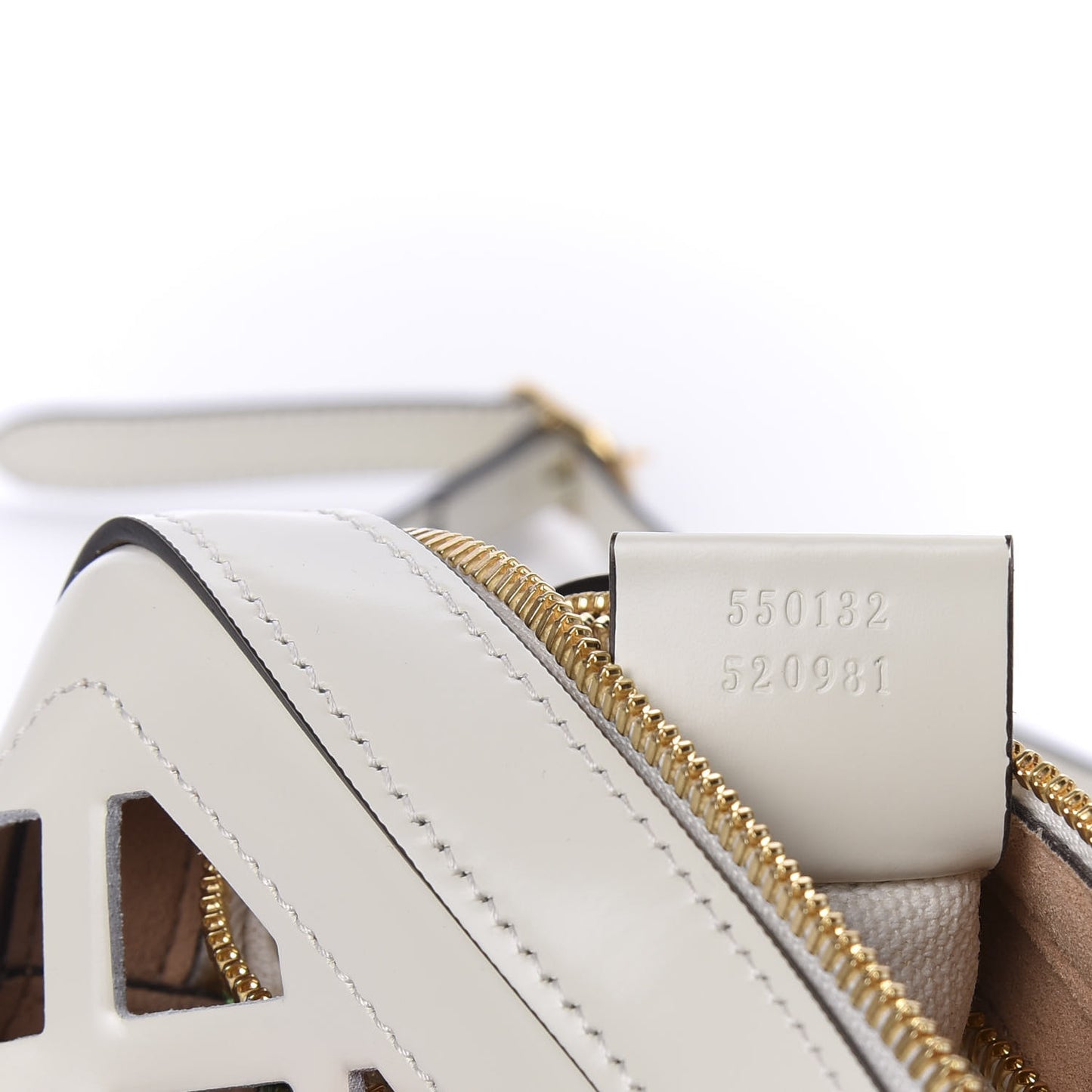 Canvas Calfskin Flora Infinity Cutout Shoulder Bag White Multicolor