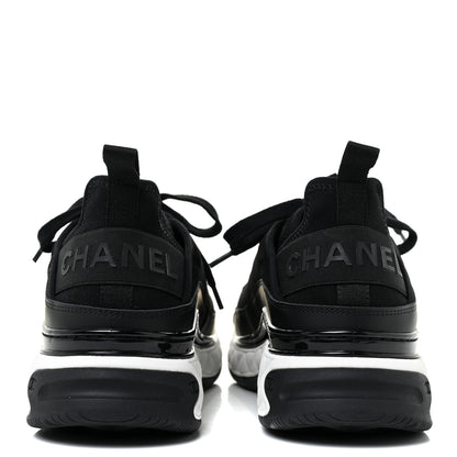 Chanel Velvet Calfskin Mixed Fibers CC Sneakers 40.5 Black 4 of 9