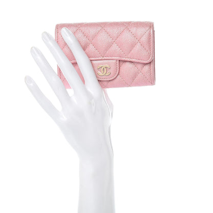 Chanel Iridescent Caviar Quilted Flap Card Holder Rose Pink 2 of 11