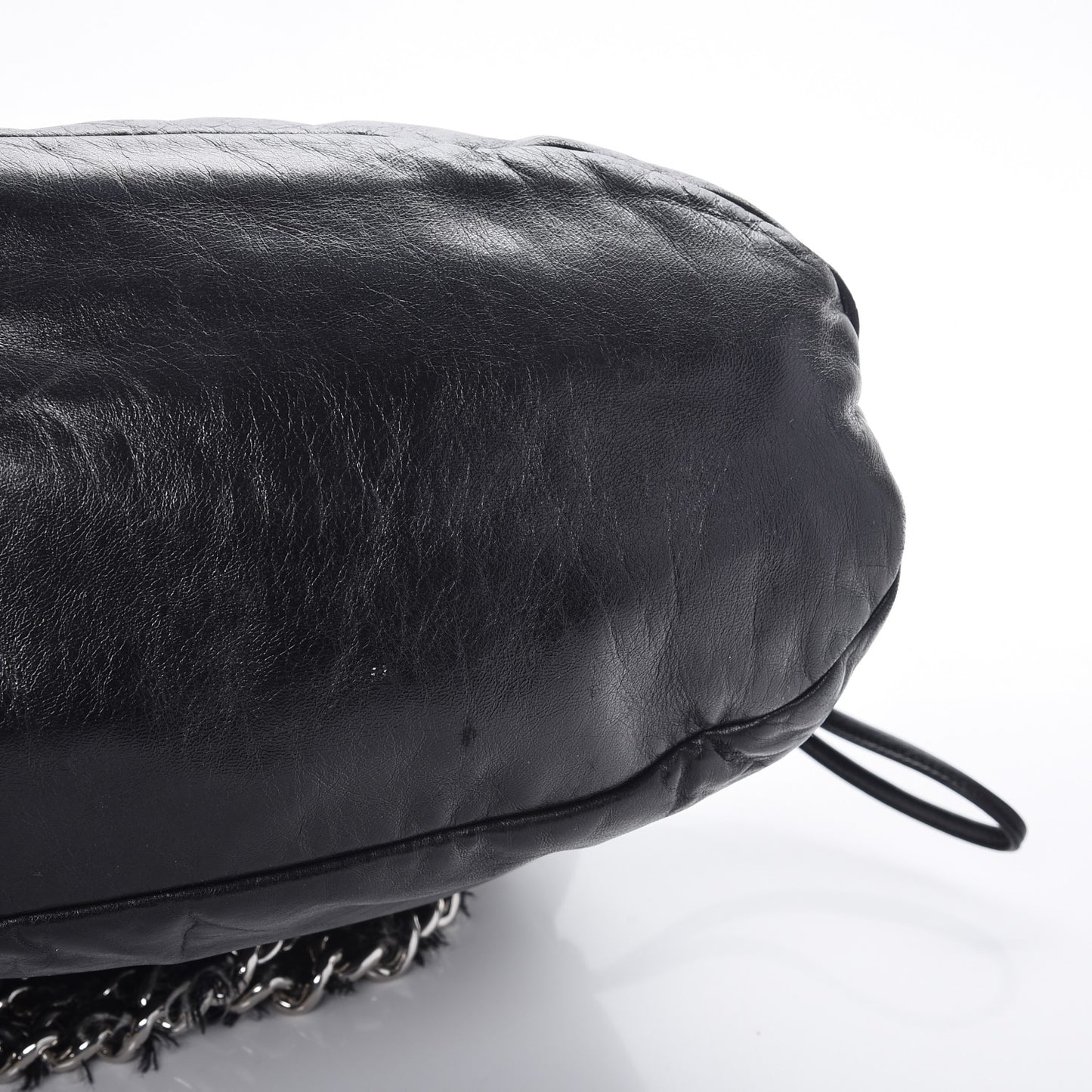 Tweed Lambskin Drawstring Tweedy Tote Black