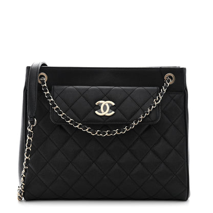 Chanel Caviar Quilted In Out Flap Shopping Tote Black 1 of 12