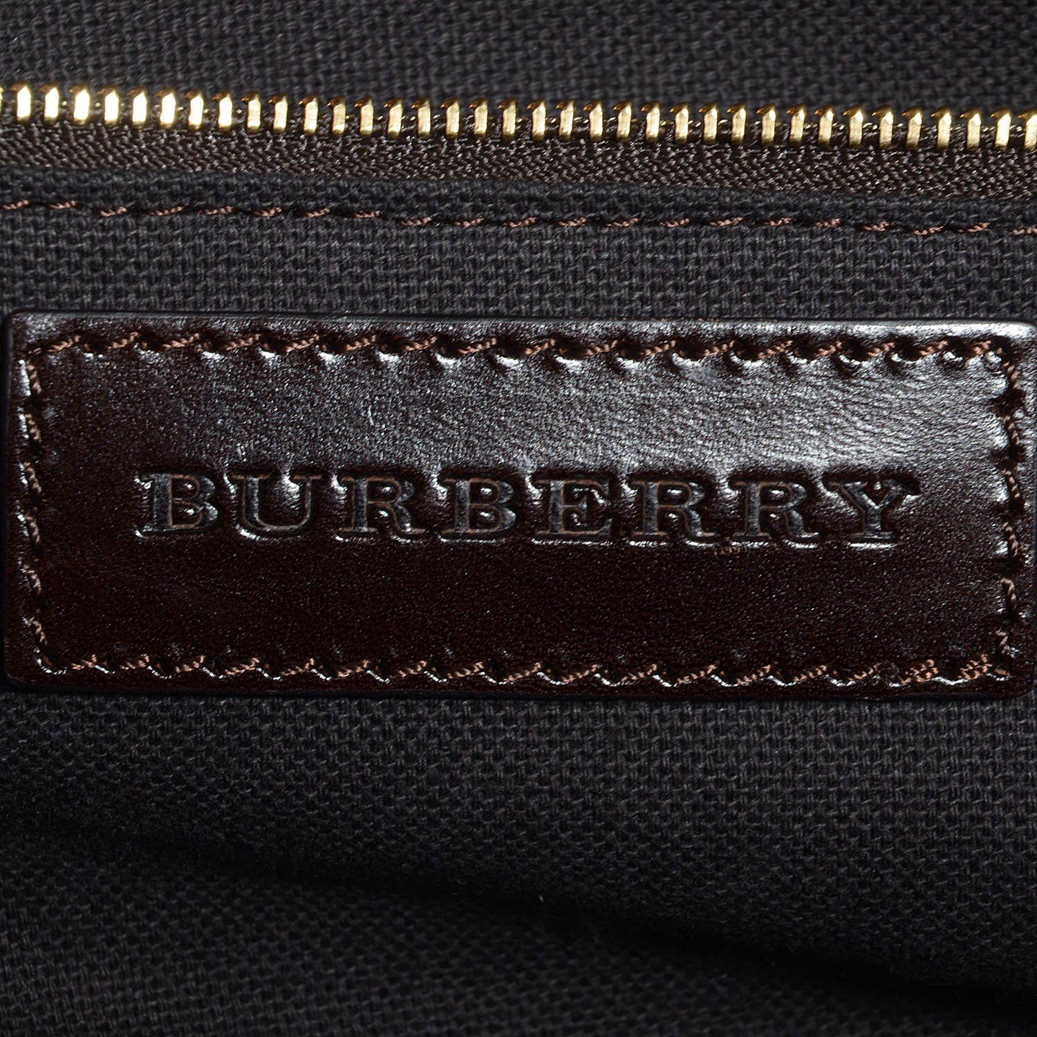 Burberry Stitched Leather Medium Bowler Dark Brown 5 of 10