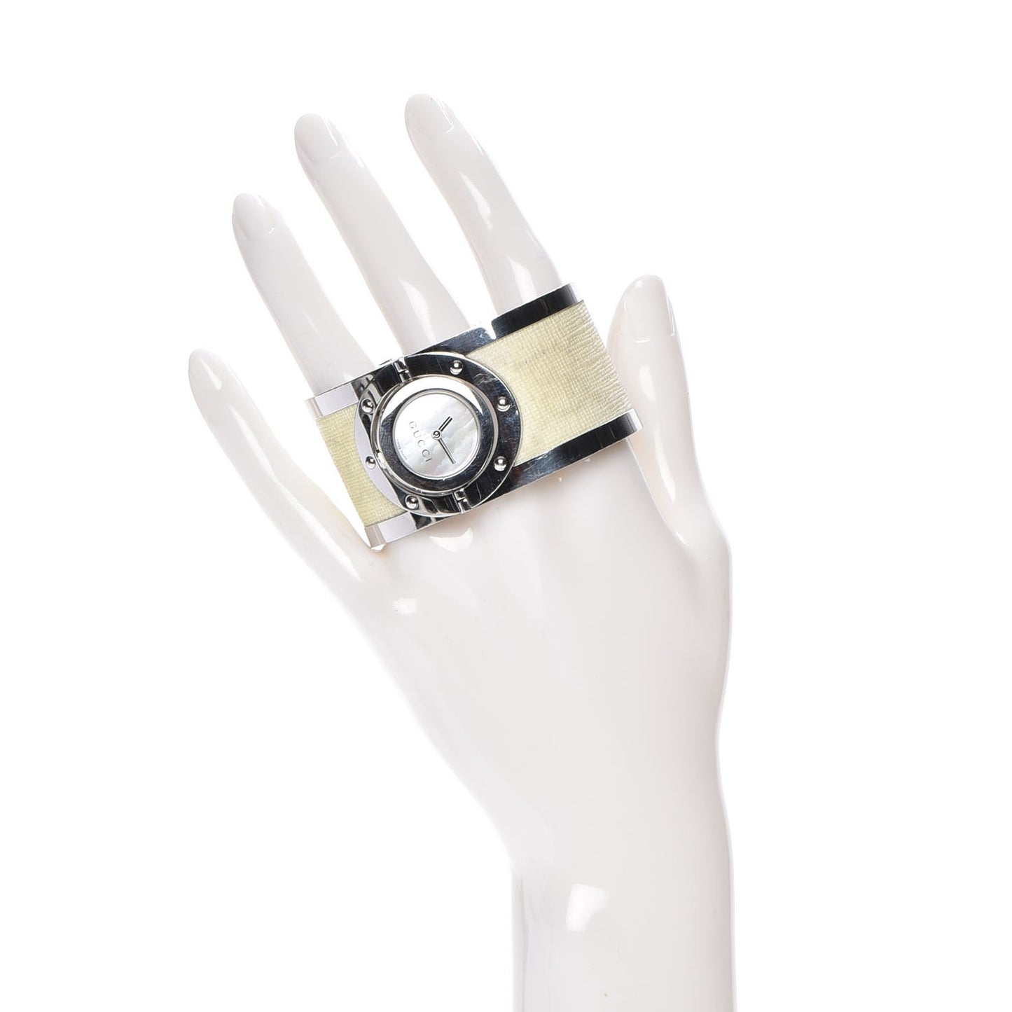 Stainless Steel Canvas Mother of Pearl 33mm Twirl Quartz Watch