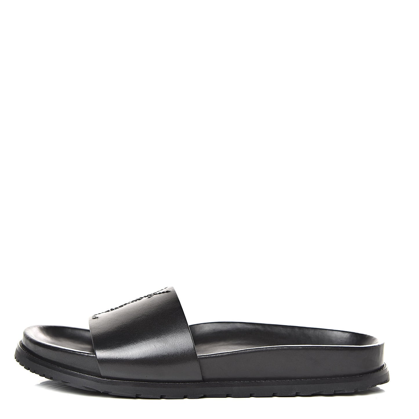 Calfskin Monogram Womens Jimmy Joan Slide Sandals 39 Black