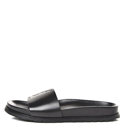 Saint Laurent Calfskin Monogram Womens Jimmy Joan Slide Sandals 39 Black 1 of 10