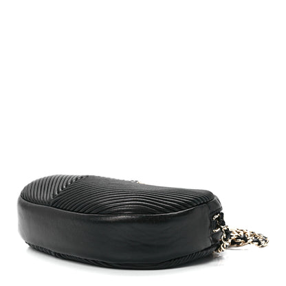 Chanel Lambskin Chevron Quilted Small Pleated Crush Camera Case Black 8 of 10