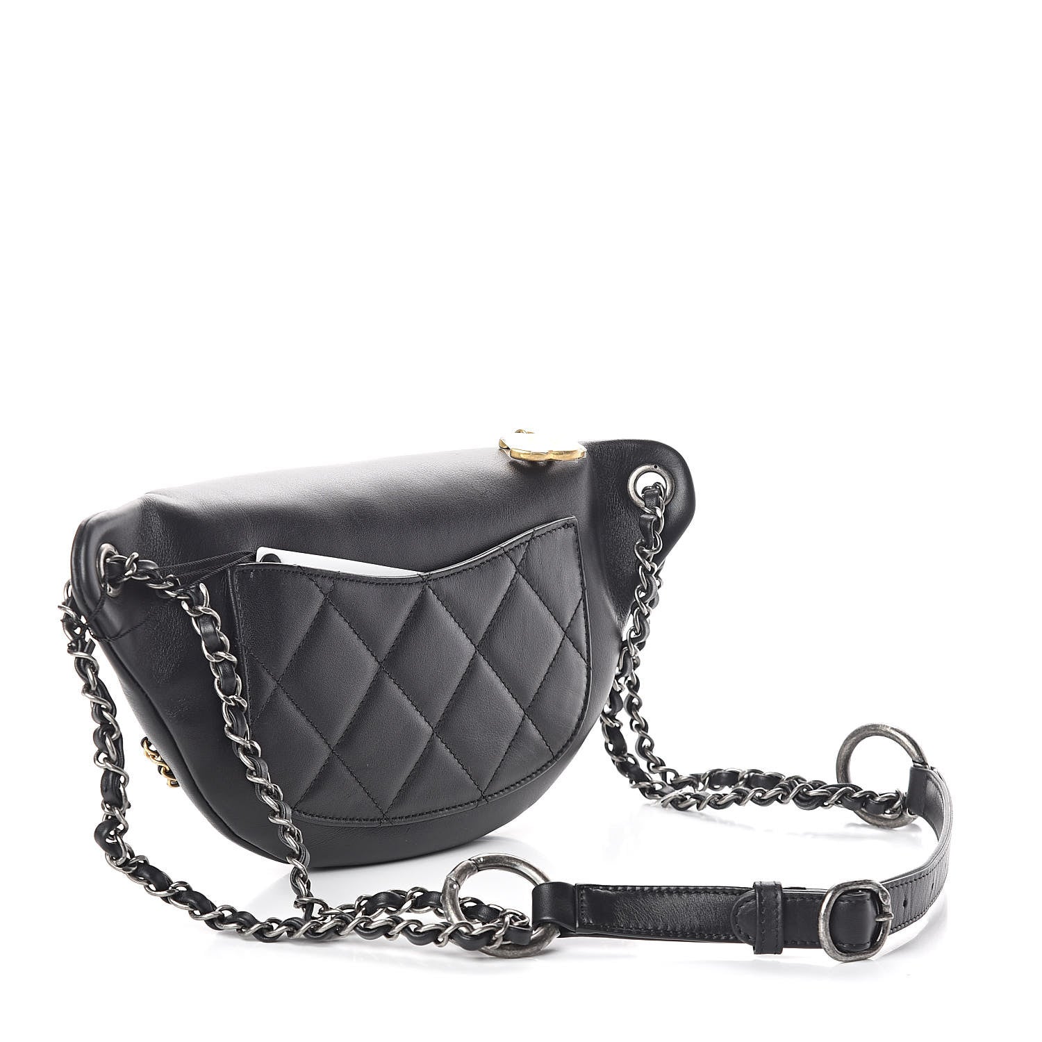 Chanel Calfskin Chain 20s Signe Waist Bag Black 3 of 11