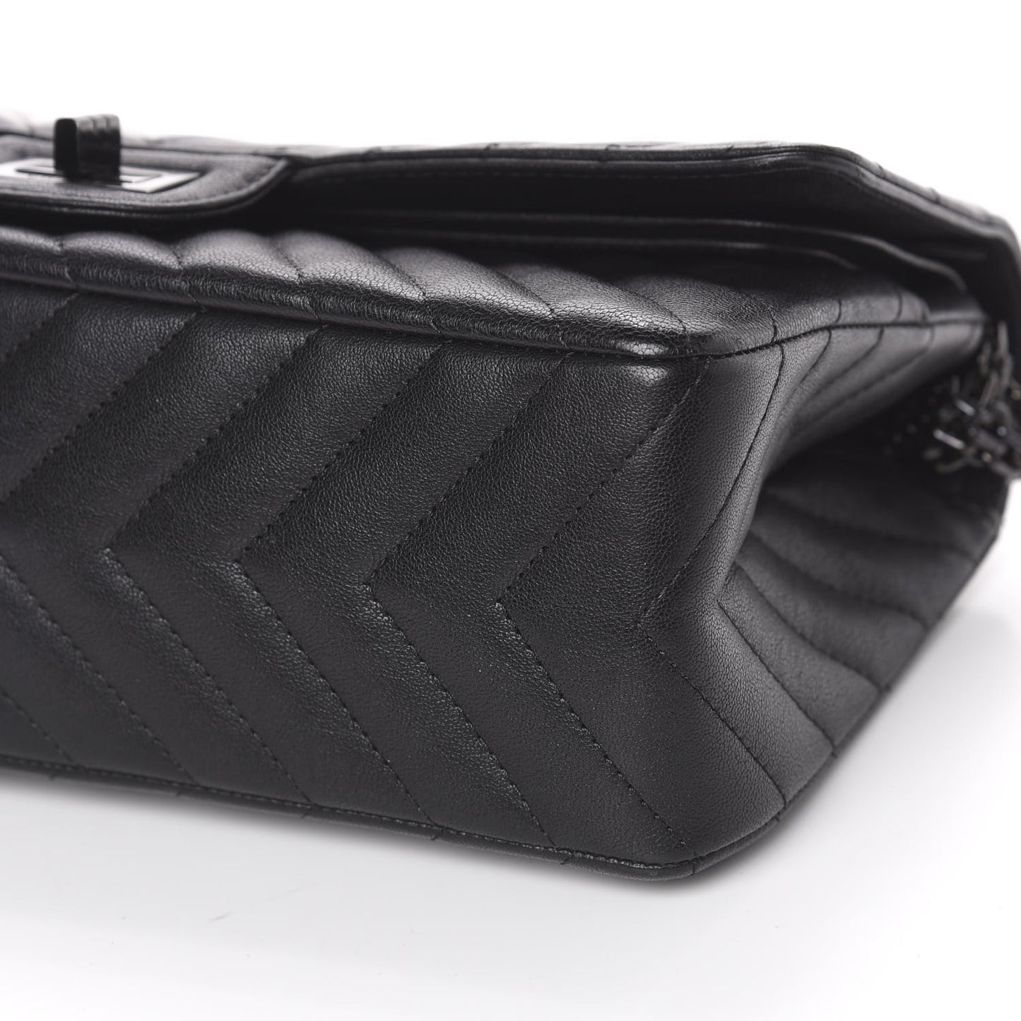 Sheepskin Chevron Quilted 2.55 Reissue 225 Double Flap So Black