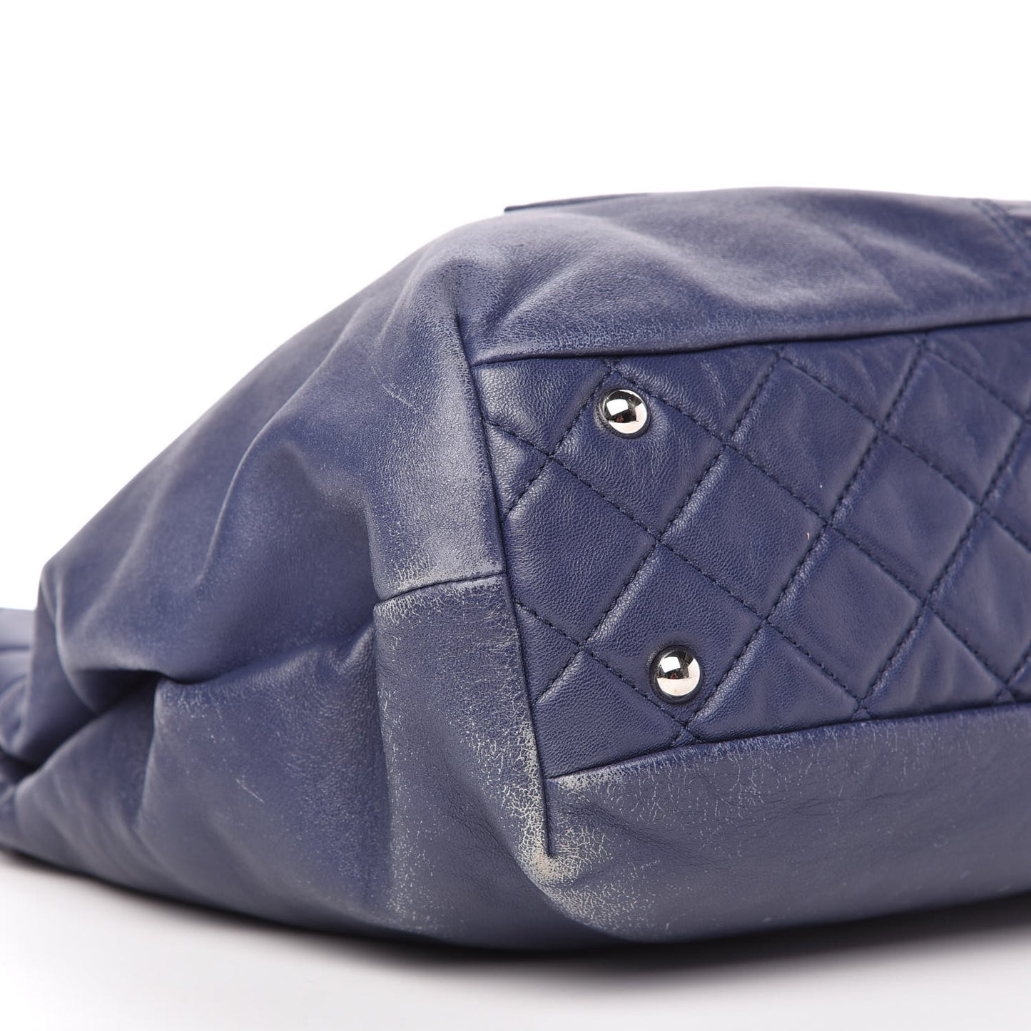 Calfskin Large Trianon Tote Navy Blue