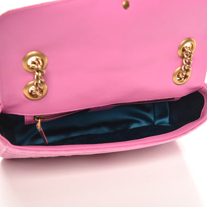Gucci Velvet Matelasse Marquise Crystals Embroidered Small GG Marmont Shoulder Bag Malva 6 of 10