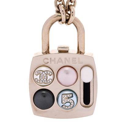 Chanel Pearl Resin Crystal CC No 5 Eyeshadow Pendant Necklace Multicolor 4 of 7