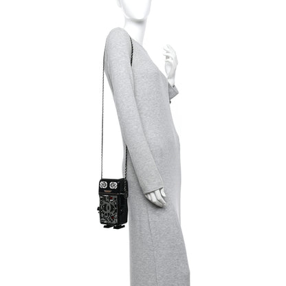 Chanel Plexiglass Crystal Robot Minaudiere Clutch Black 2 of 13