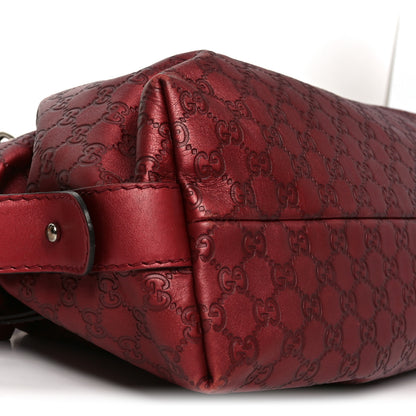Gucci Metallic Guccissima Medium Bamboo Bar Tote Red 9 of 10