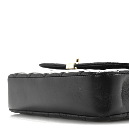Chanel Lambskin Quilted Rectangular Phone Holder Clutch With Chain Black 10 of 11