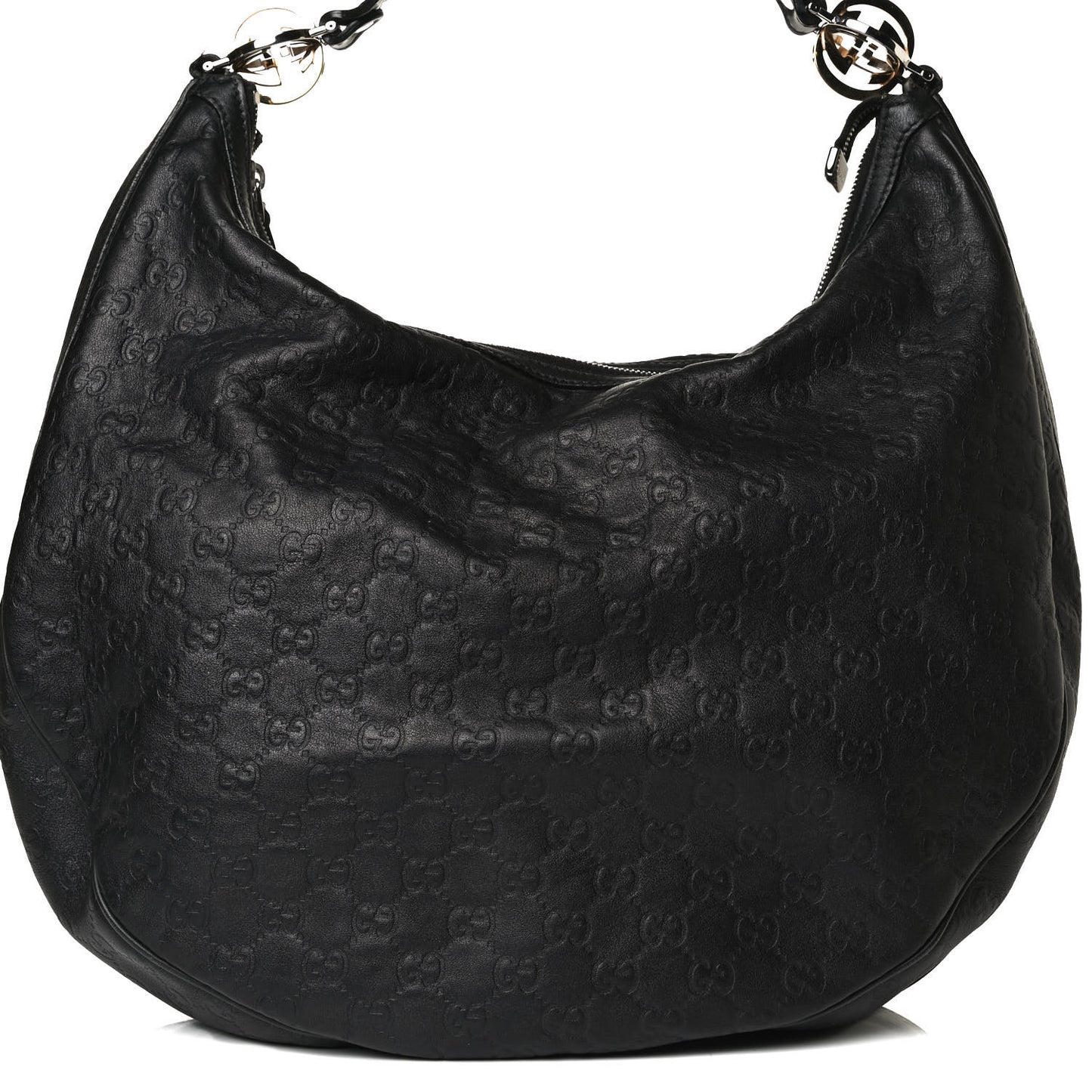 Guccissima Large GG Twins Hobo Black