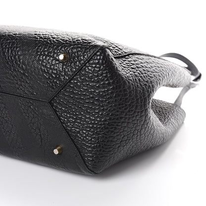 Burberry Signature Grain Calfskin Check Embossed Small Canterbury Tote Black 8 of 8