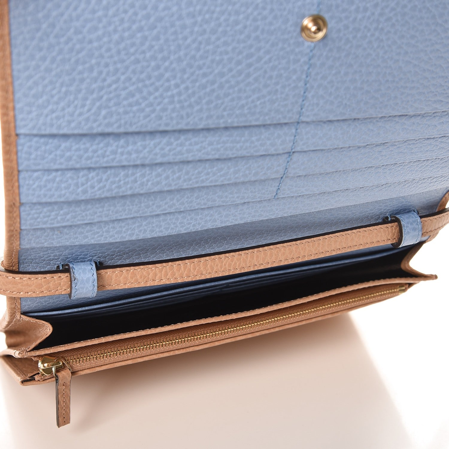 Gucci Dollar Calfskin Mini Swing Wallet Bag Camelia Mineral Blue 5 of 9