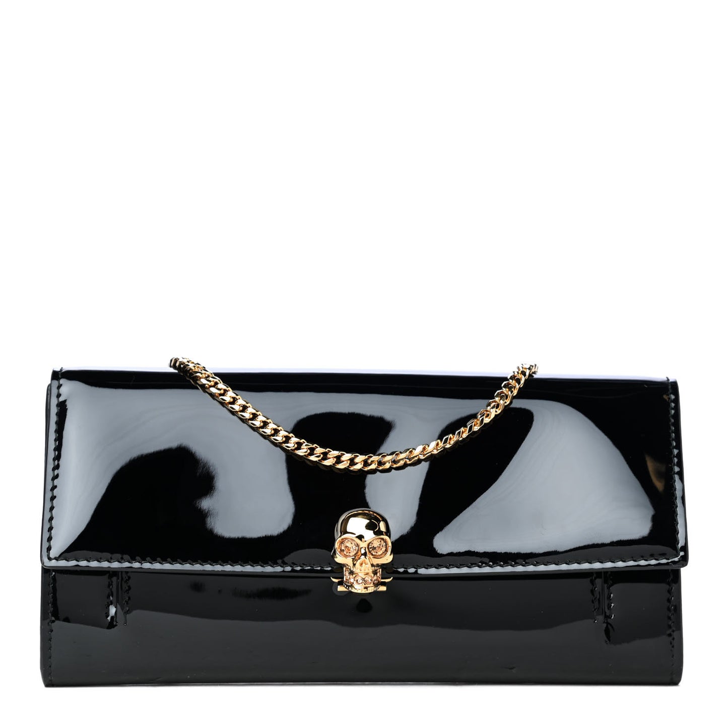 Patent Skull Wallet on Chain Black