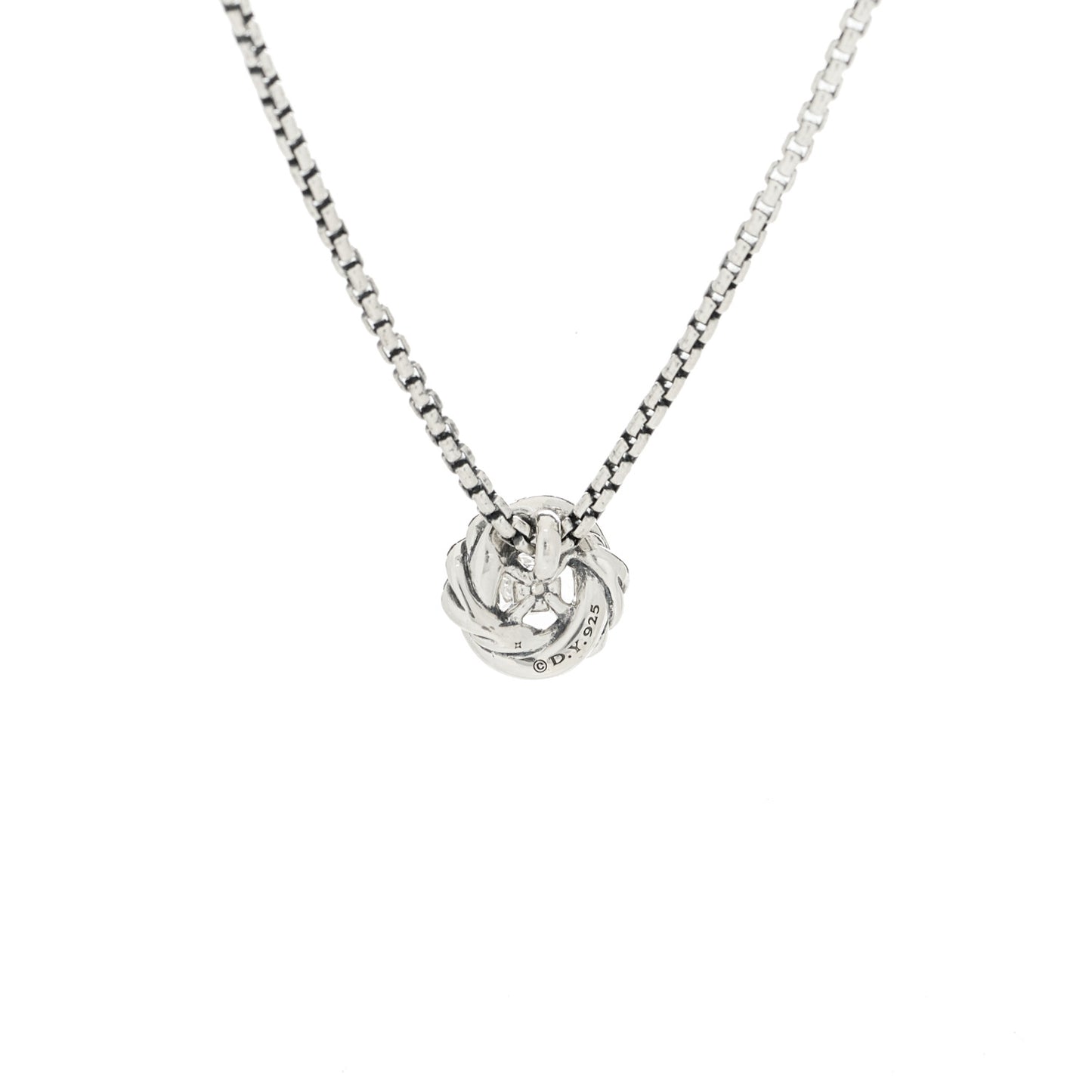 Sterling Silver Diamond 8mm Petite Infinity Pendant Necklace