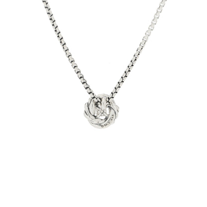 David Yurman Sterling Silver Diamond 8mm Petite Infinity Pendant Necklace 6 of 6